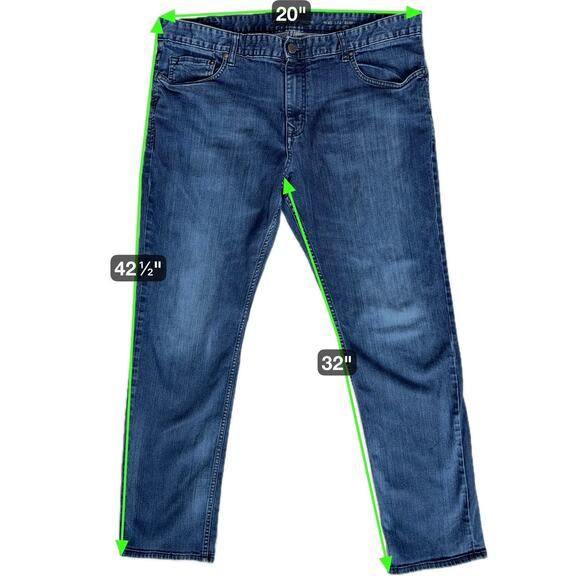 Calvin Klein Mens Slim Straight Leg Jeans 40x32 Dark Blue Denim Classic Basic - Picture 5 of 14
